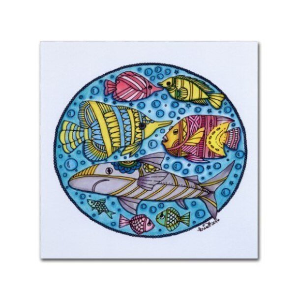 KCDoodleArt 'Sea Life 29 - Color' Canvas Art, 18x18, Trademark Fine Art, Mfr#: ALI13073-C1818GG